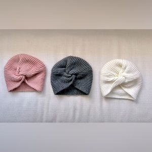 Set of three baby’s turban hats